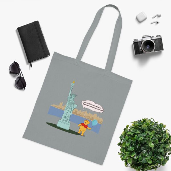 Winnie & Statue of Liberty Cotton Tote Bag