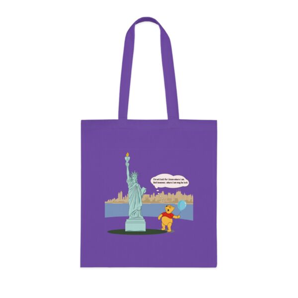 Winnie & Statue of Liberty Cotton Tote Bag - Image 6