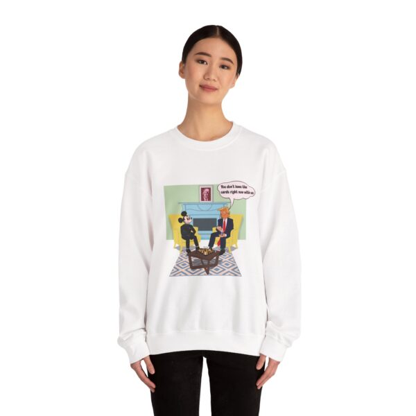 Mickey and Ze Mouse vs Tintin Trump Sweatshirt - "I Don't Have the Cards Right Now" - Image 4