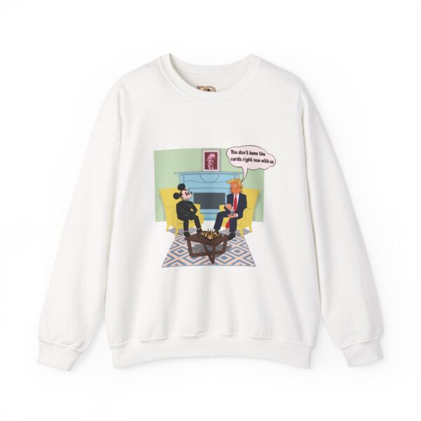 Mickey and Ze Mouse vs Tintin Trump Sweatshirt - "I Don't Have the Cards Right Now" - Image 3