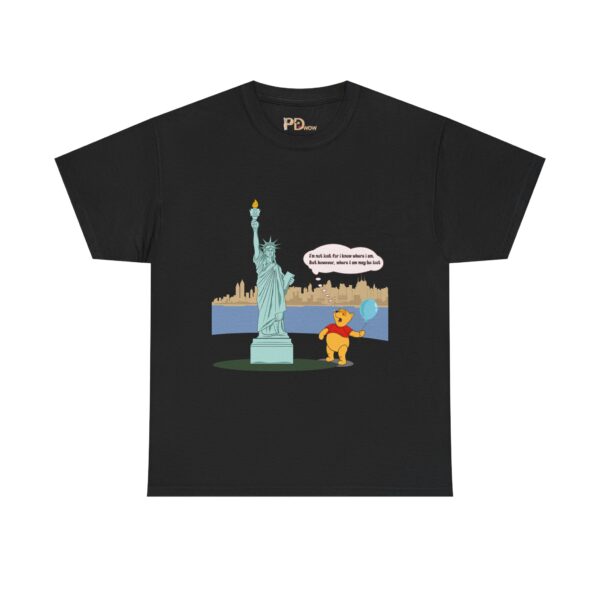 Winnie & Statue of Liberty Unisex Cotton T-Shirt - Image 2
