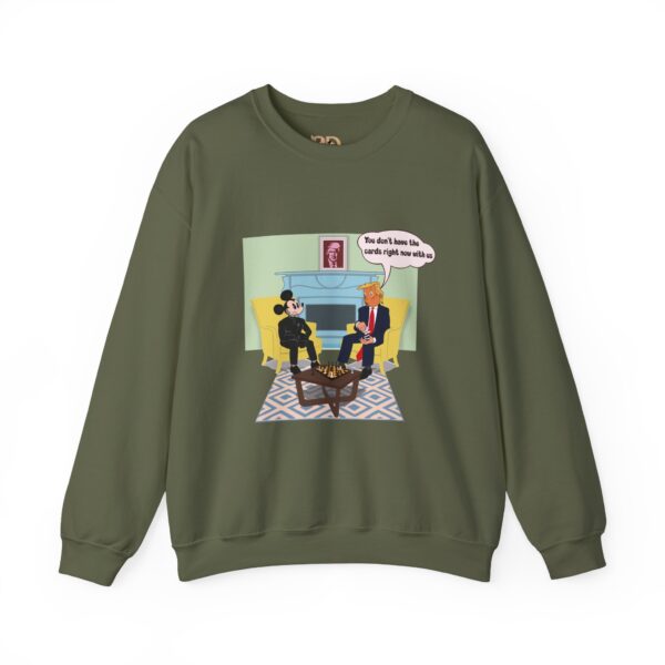 Mickey and Ze Mouse vs Tintin Trump Sweatshirt - "I Don't Have the Cards Right Now" - Image 7