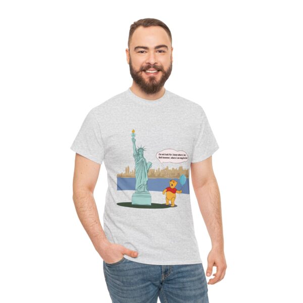 Winnie & Statue of Liberty Unisex Cotton T-Shirt - Image 5