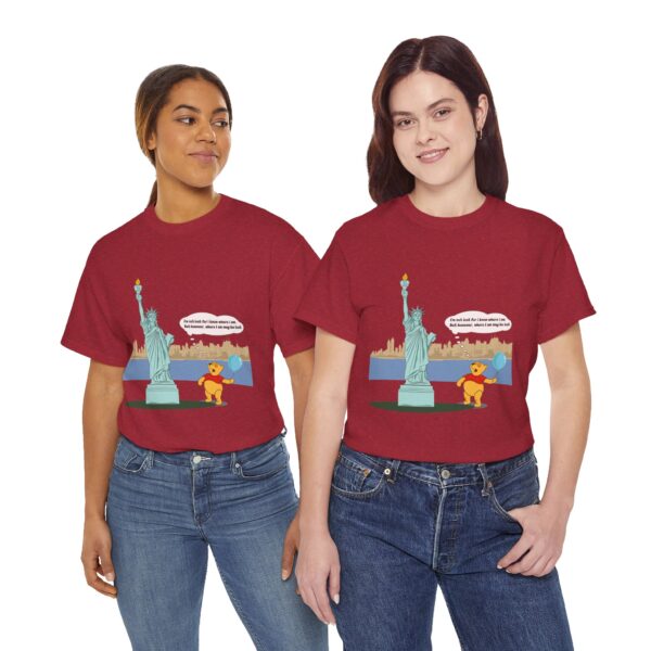 Winnie & Statue of Liberty Unisex Cotton T-Shirt - Image 17