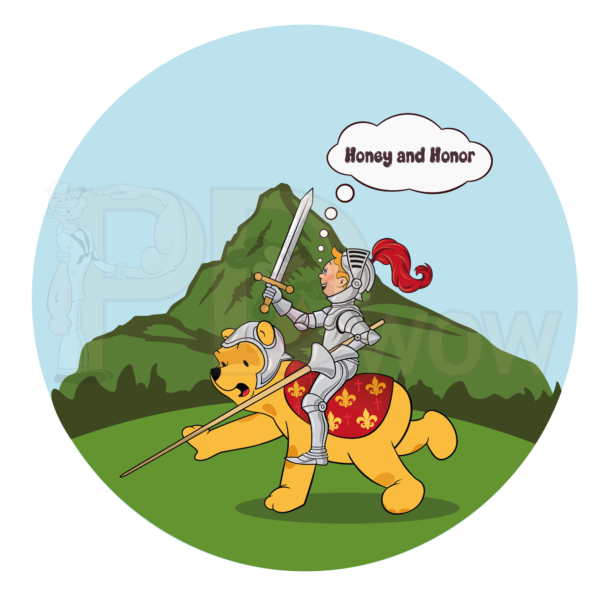 Tintin the Knight Riding on Winnie