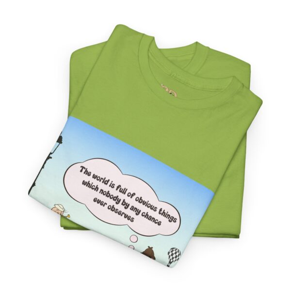 Sherlock, Winnie and Popeye sitting on a Bench T-Shirt - Image 11