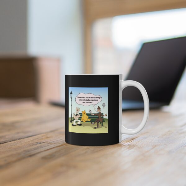 Sherlock, Winnie and Popeye sitting on a Bench Mug - Image 5