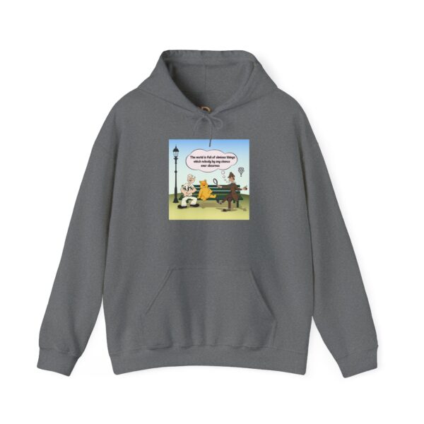 Sherlock, Winnie and Popeye sitting on a Bench Hoodie - Image 10