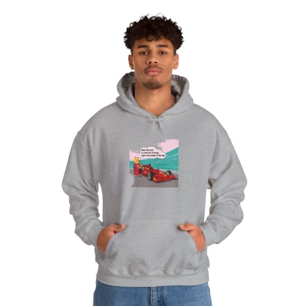 Winnie is refueling a race car Hoodie - Image 9
