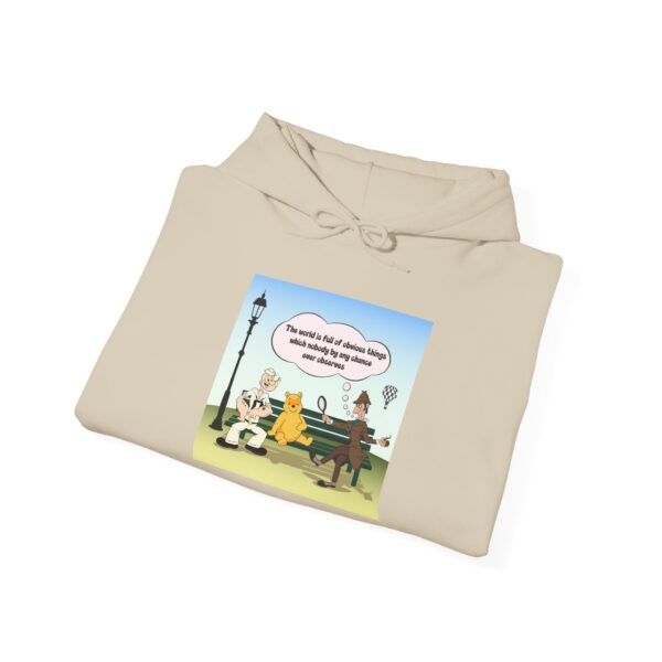 Sherlock, Winnie and Popeye sitting on a Bench Hoodie - Image 5