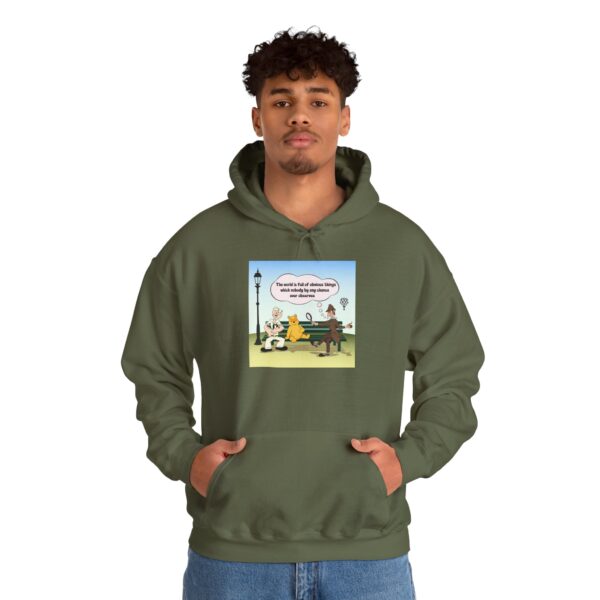Sherlock, Winnie and Popeye sitting on a Bench Hoodie - Image 9