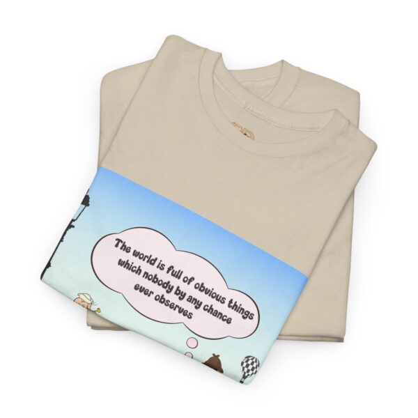 Sherlock, Winnie and Popeye sitting on a Bench T-Shirt - Image 3