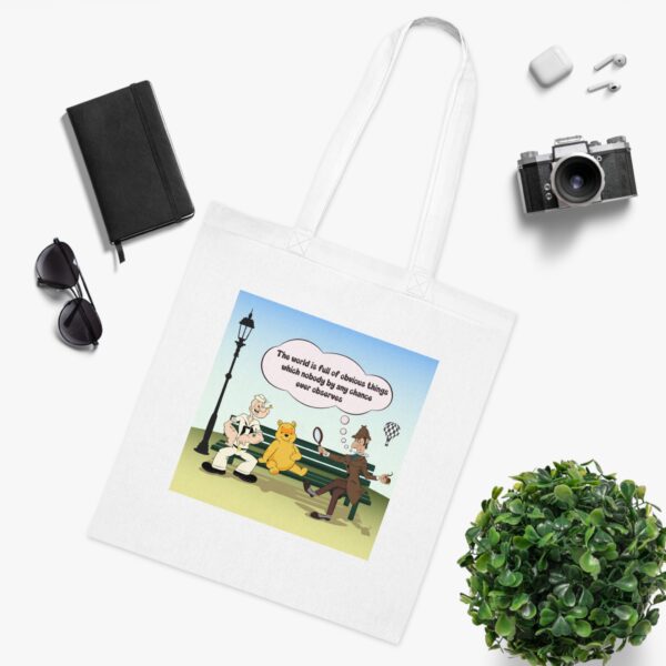 Sherlock, Winnie and Popeye sitting on a Bench Bag - Image 5