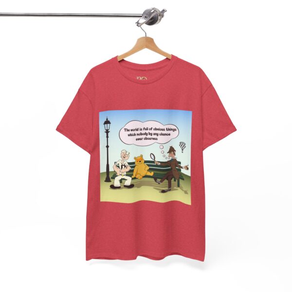 Sherlock, Winnie and Popeye sitting on a Bench T-Shirt - Image 23