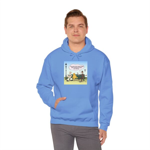 Sherlock, Winnie and Popeye sitting on a Bench Hoodie - Image 15