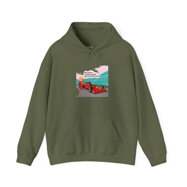 Winnie is refueling a race car Hoodie - Image 2