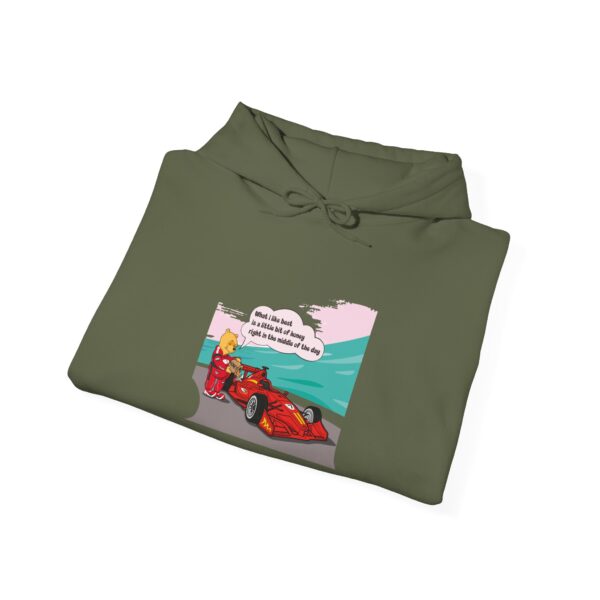 Winnie is refueling a race car Hoodie - Image 3