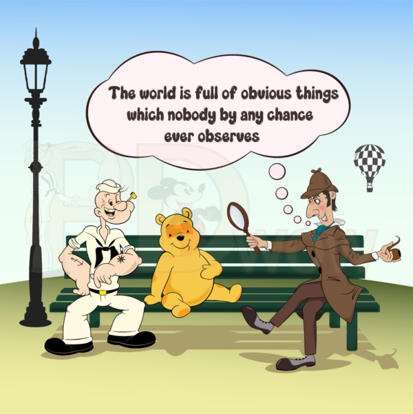 Sherlock, Winnie and Popeye sitting on a Bench