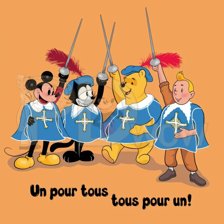 Musketeers cartoon crossover art