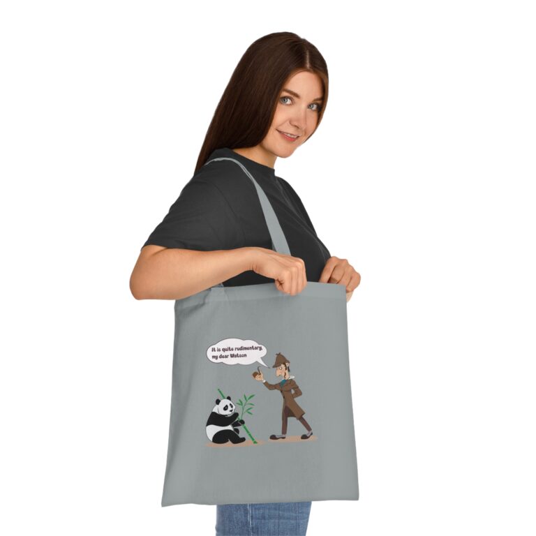 Curious Thinker and Calm Bear Art Tote Bag with Gentle Humor