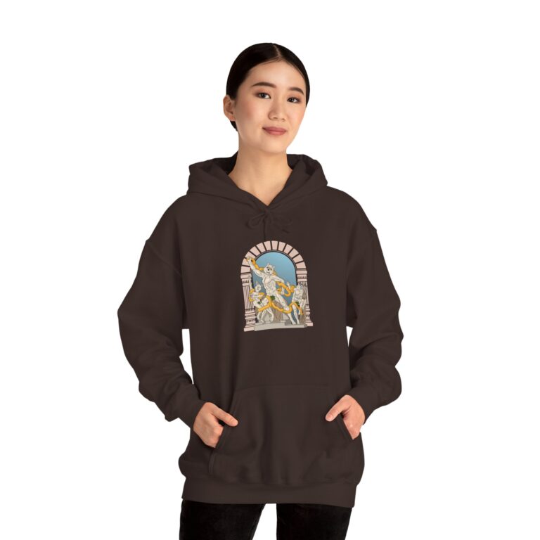 Classic Cartoon Sculpture Hoodie – Mythic Pop Art Fusion