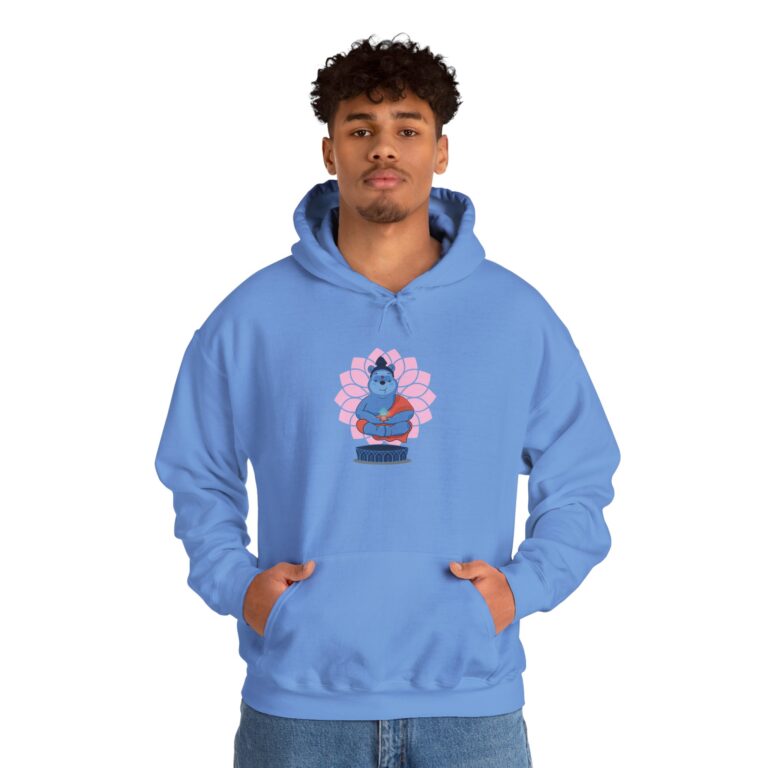 Peaceful Bear in Meditation Pose Hoodie for Calm Everyday Wear