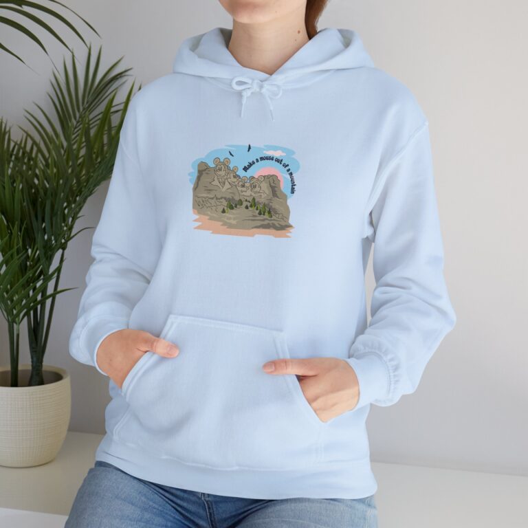 Cartoon Monument Faces Hoodie with Playful Pop Art Concept