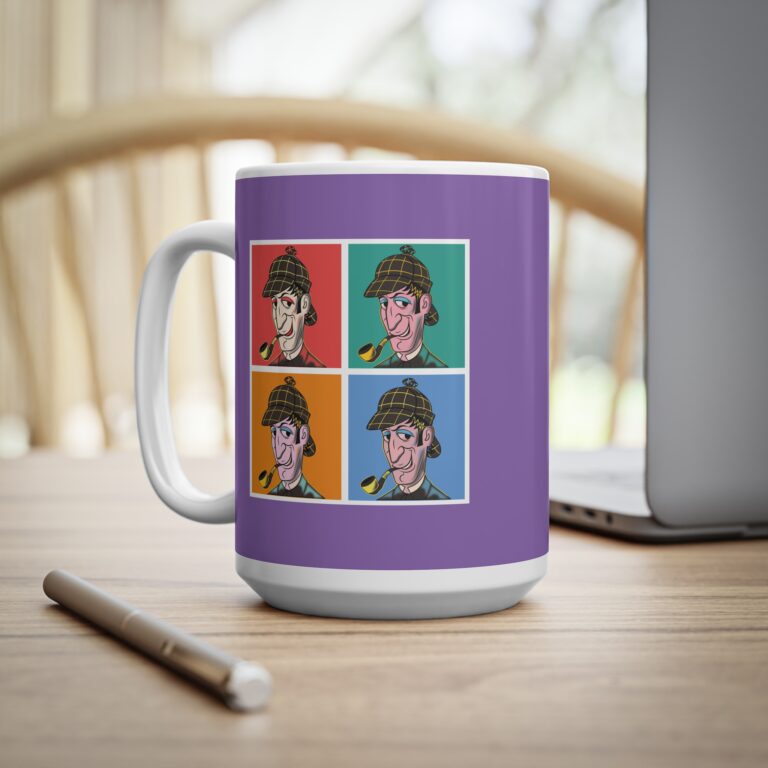 Classic Detective AWstyle Pop Art Mug with Bold Graphic Contrast