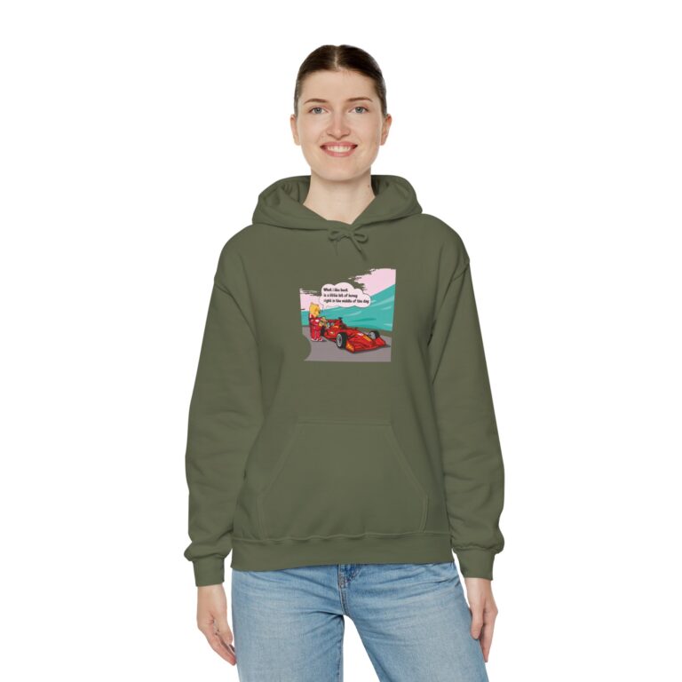 Storybook Bear Refueling a Race Car Hoodie with Honey Twist