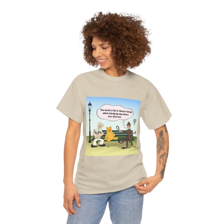 Three Figures on a Park Bench Illustration T-Shirt