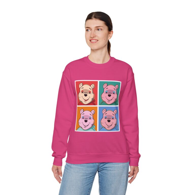 Pop Art Cartoon Bear Multi-Panel Design Sweatshirt