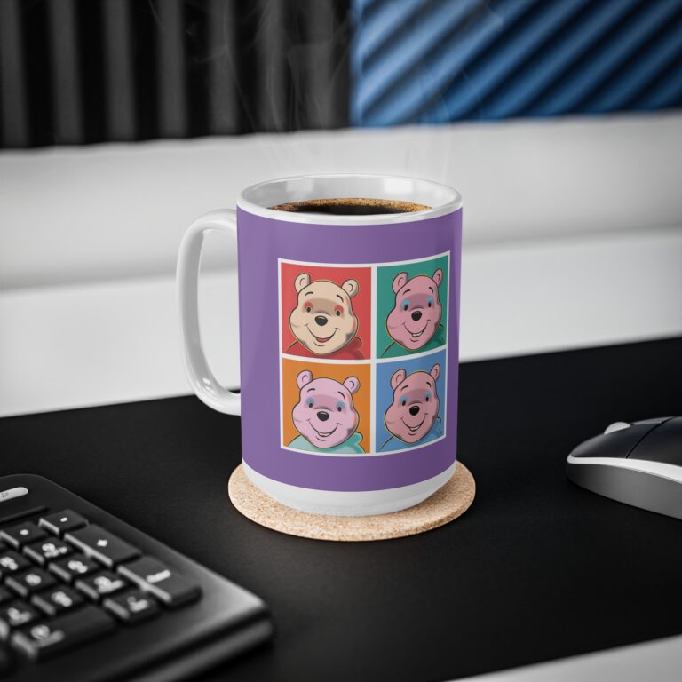 Plush Icon AWstyle Pop Art Mug with Bold Color Blocks