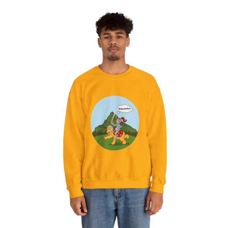 Playful Knight and Bear Illustration Art Sweatshirt